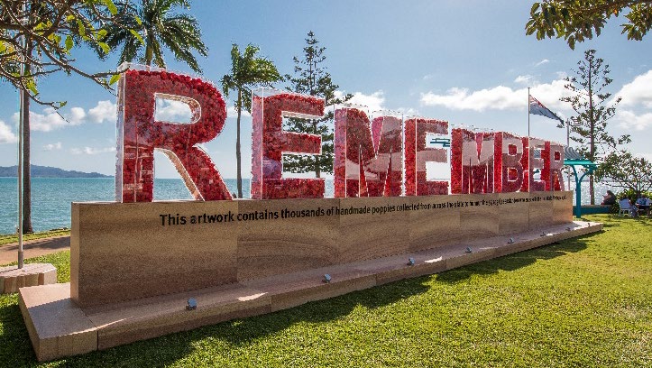 The Remember artwork on display in Townsville.